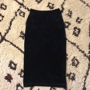 American Apparel S high waisted velvet green skirt